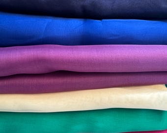 Silk Organza in Seven Colors, Italian Fabric by Yard, Price is for one yard.