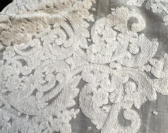Exklusiver Broderie Anglaise Baumwollstoff, Premium Qualität, Luxus Italienischer Stoff Schüttgut.