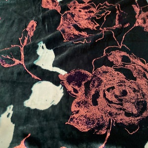 Exclusive Silk Devore Fabric with Pink Gold Splashes, Luxury Italian Fabric by Yard.