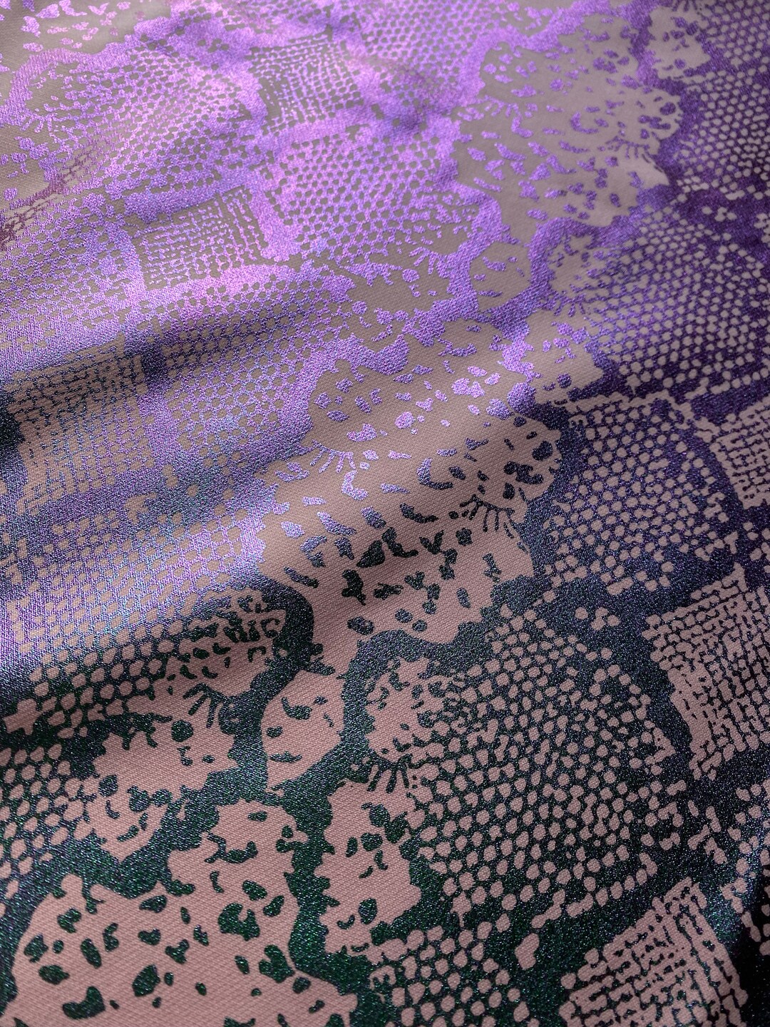 Variopinto Textiles Rare Find Pink Reptile Print Fabric in Two Colors, Exclusive Italian ...