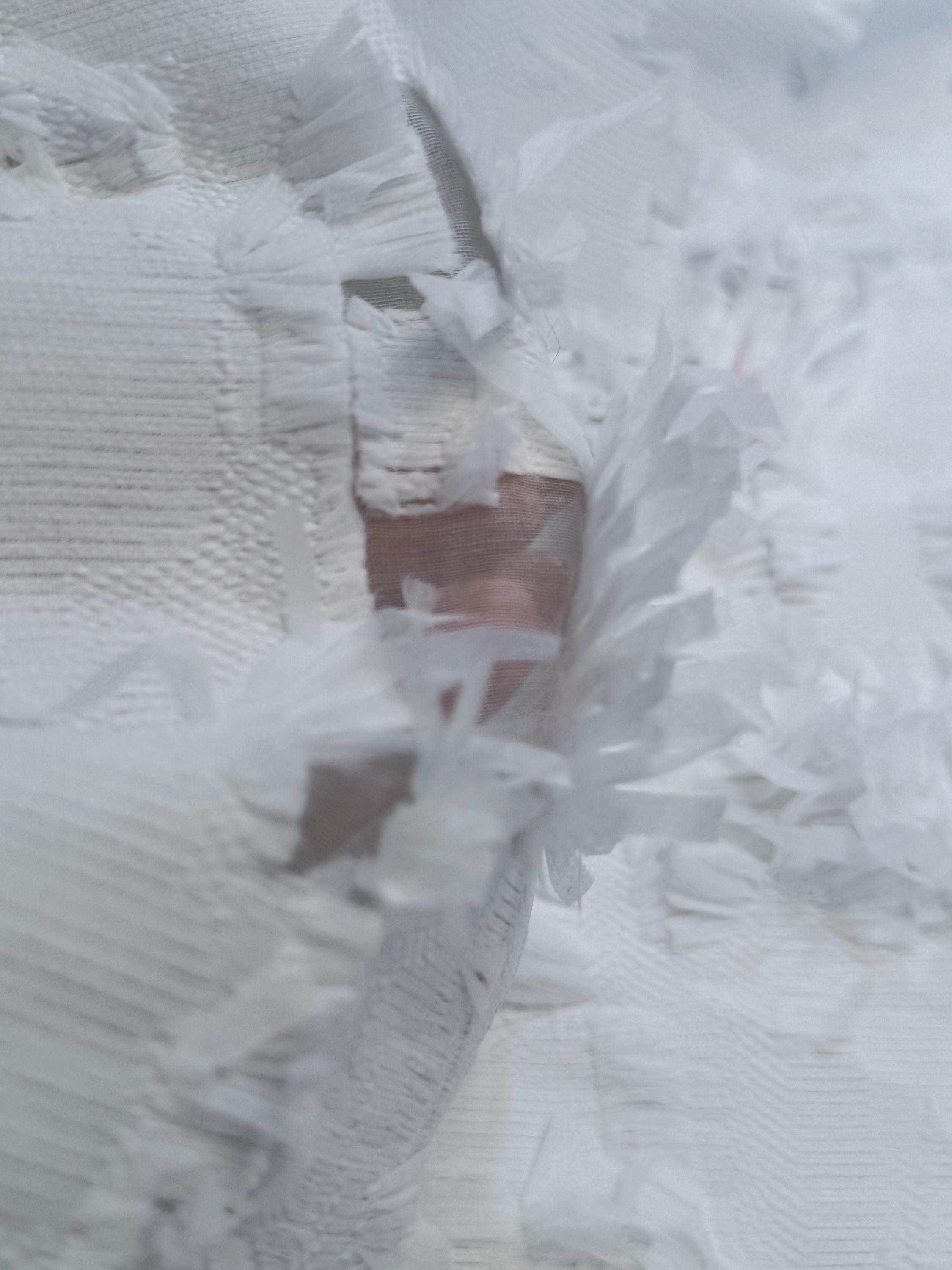 Polyester Fabric Ripped White Ripped Cotton/polyester Fabric - Luxury Italian Designer Fabric ...