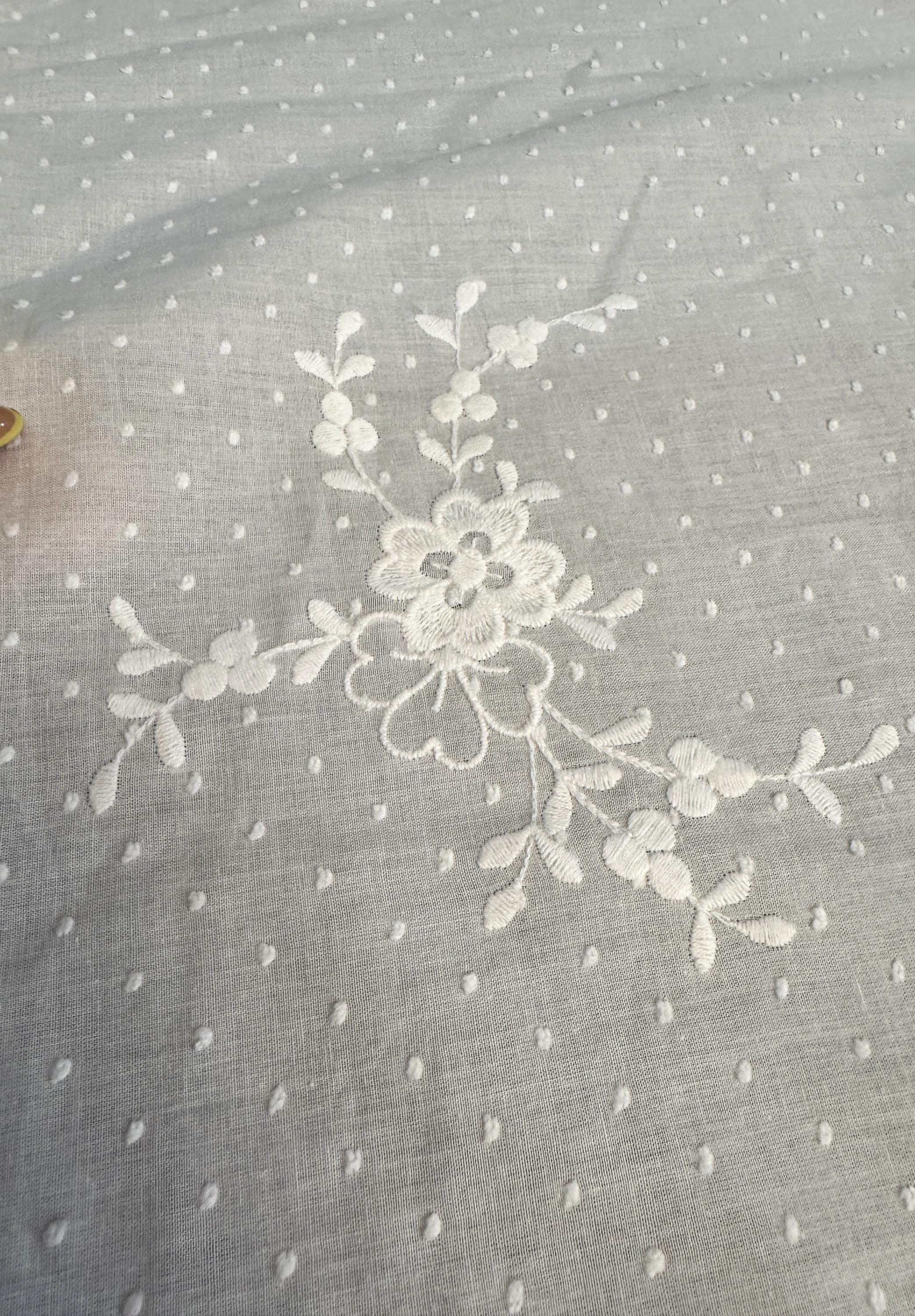 Remi Broderie Cotton Dress In White Gracie Embroidery Ivory - Foto 6