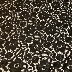 Black Cotton Guipure Lace, Italian Fabric by Yard, Price if for one yard