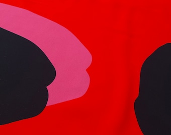1 3/4 of Viscose Fabric with Contemporary Print, Italian Fabric by Yard.