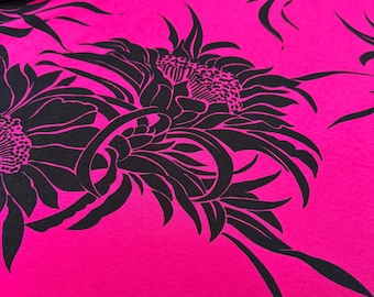 Cotton Lycra Jersey Fabric in Shocking Pink , Italian Knit by the Yard, Luxury Fabrics