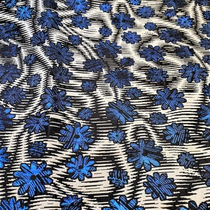 Elegant Jacquard Fabric with Blue Lurex Flowers, Italian Fabric by Yard, Price is for one yard.