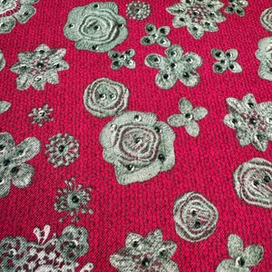 1.5 yards of Printed Wool Voile Fabric, Premium Quality Luxury Italian Fabrics by Yard.