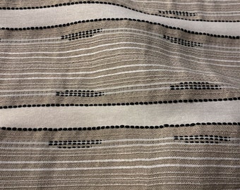 Cotton/Linen Striped Fabric, Luxury Italian Fabric by Yard.