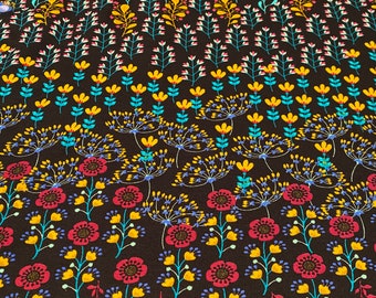 Floral Cotton Jersey Knit Fabric: Italian Fabric by the Yard
