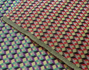 Lurex Jersey Knit Fabric: Geometric Print, Italian Luxury Fabric By The Yard