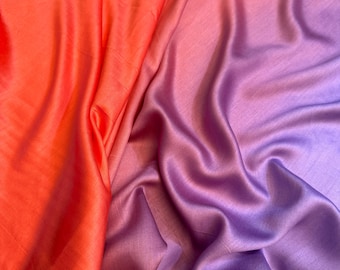 Satin Viscose in Ombre, Luxury Italian Fabric by Yard.