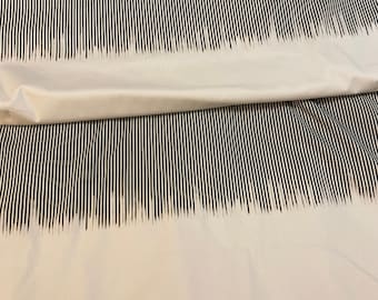 Italian Cotton Lawn Fabric: White & Black Thin Stripes - 1 Yard