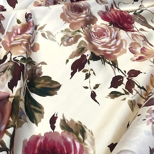 Pure Silk Twill Fabric, Designer Fabrics, Luxury Italian Fabric by Yard.