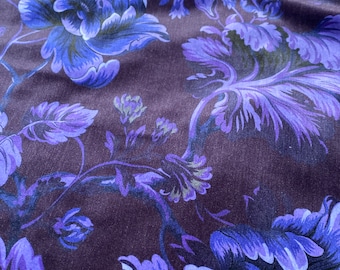 Two Yards of Exclusive Floral Velveteen Fabric, Luxury Italian Fabric by Yard.