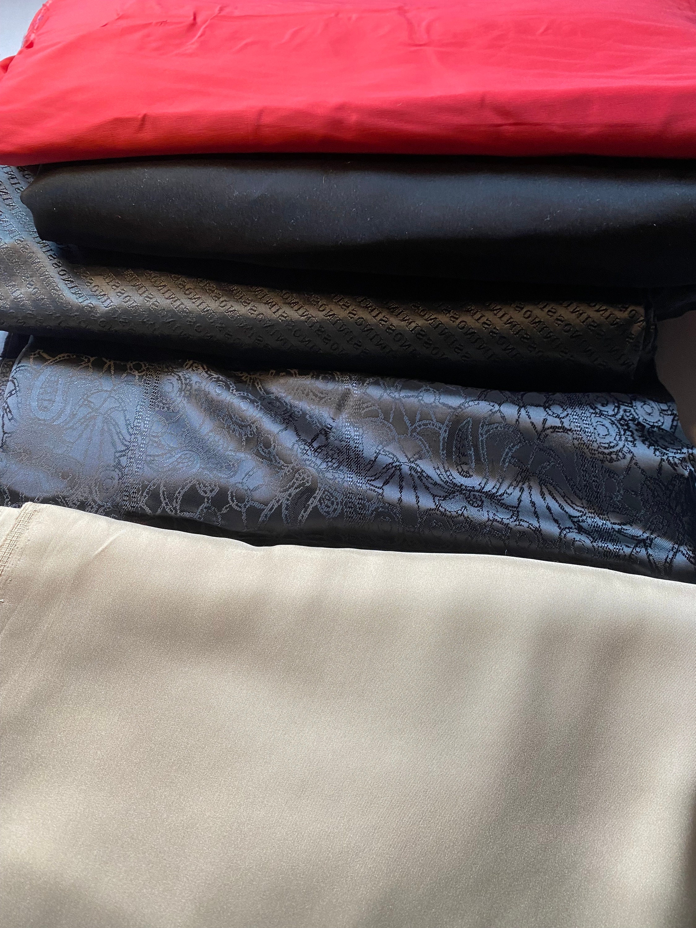 Black Polyester Lining Fabric by the Yard Over 50 Colors 60 Wide