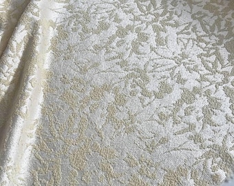 Beige Italian  Double-Sided Wool Jacquard Fabric, Luxury Italian Fabrics by Yard.