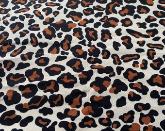Animal Print Cotton Jersey Fabric: Italian Knit by Yard