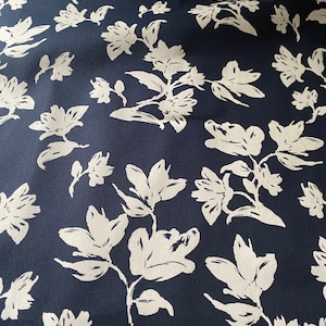 Cotton Fabric in Black and White, Luxury Italian fabric by Yard.