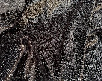 Black Glittered Jersey Fabric, Silver Sparkle, Evening Attire, Italian Fabric by Yard