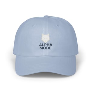 Embroidered Cap Alpha Mode Wolf Hat, AI Design, Embroidered Dad Hat, Wolf Lover Gift, Animal Hat, Custom Hat for Men and Women, Trendy Hat