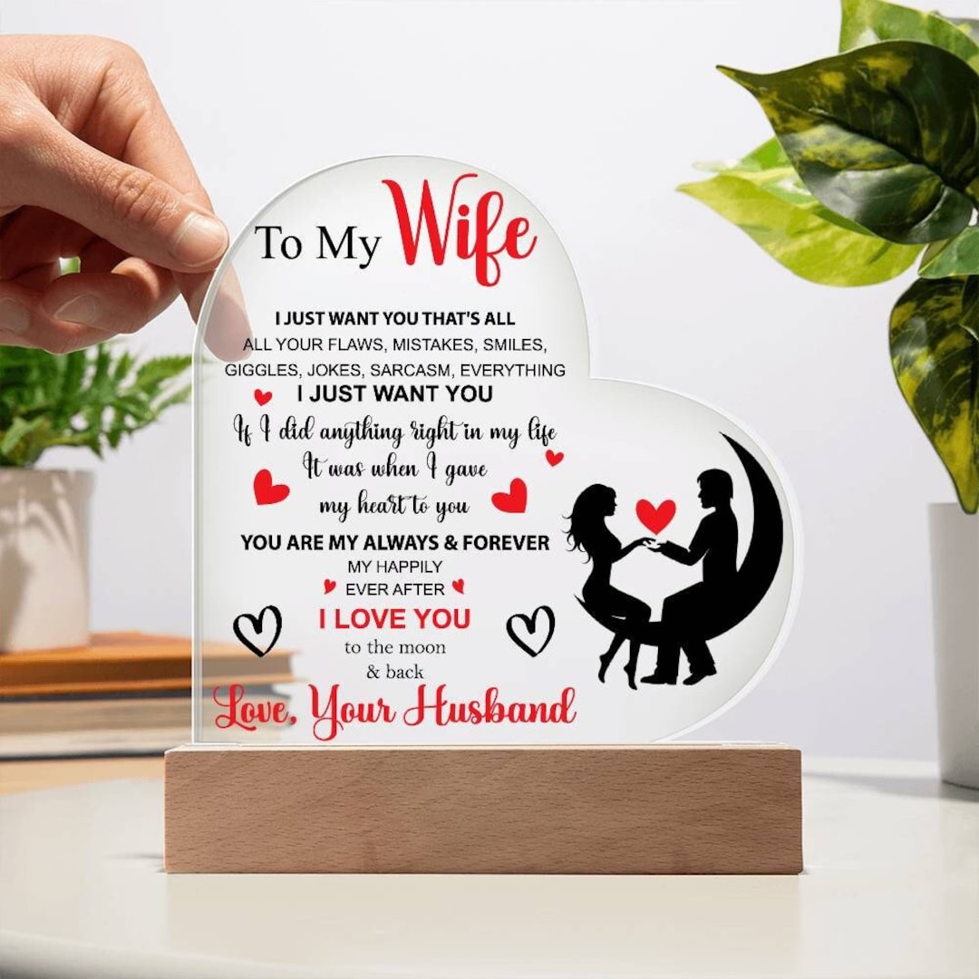 To My Wife Acrylic Plaque Wife Birthday Gift Valentines Gift for Wife ...