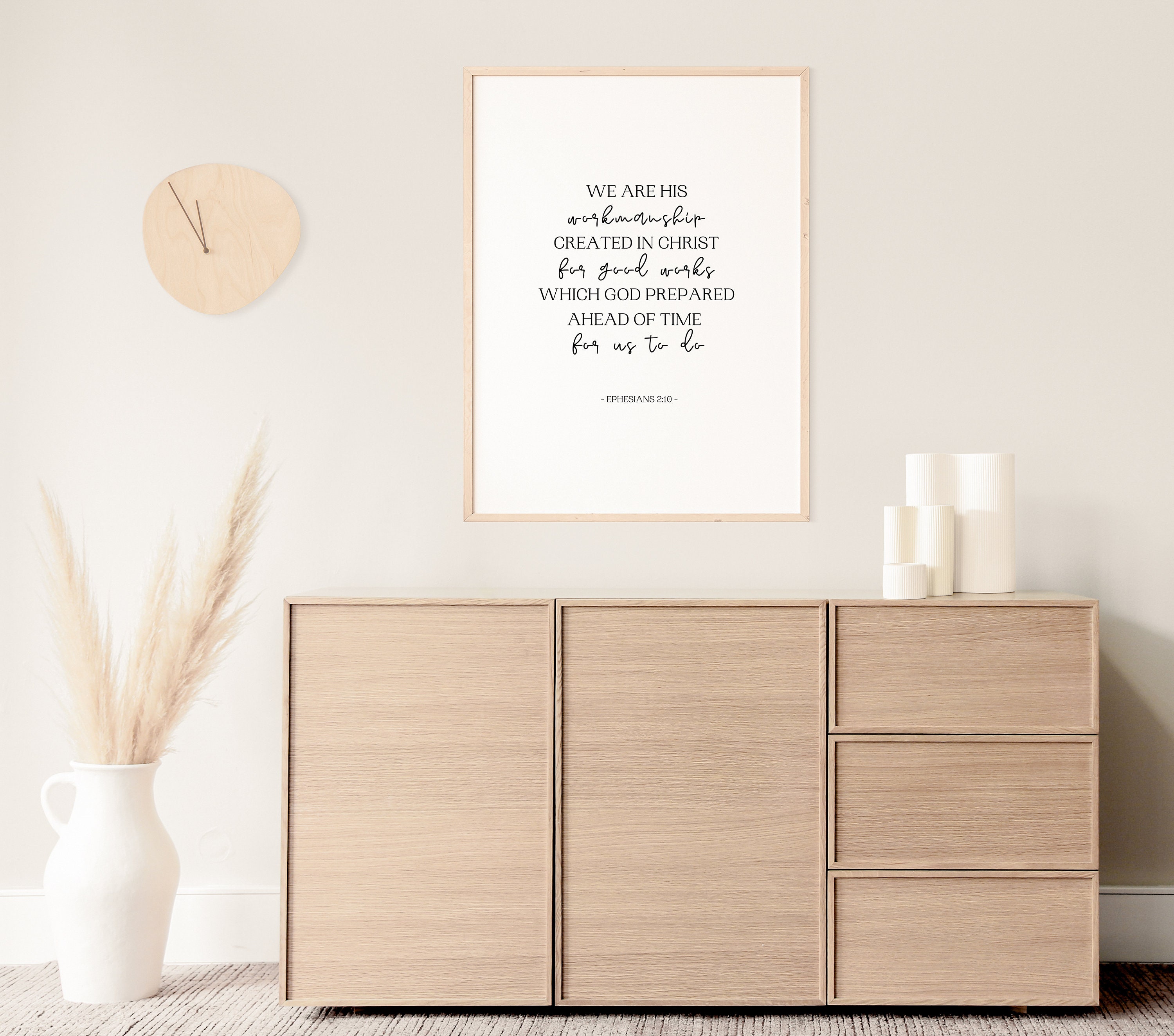 Ephesians 2:10 Bible Verse Scripture Wall Art Print Modern Christian ...