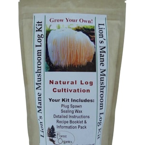 Lion&#39;s Mane  Mushroom Growing Log Kit Grows for Years!!