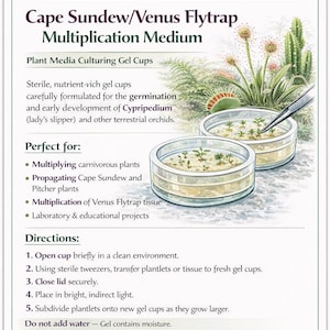 Cape Sundew/Venus Flytrap Multiplication Medium Plant Media Culturing Gel Cups
