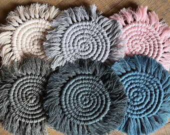 Round Macrame Coasters | Boho Decor | Woven Coaster | Home Decor | Mother’s Day Gift