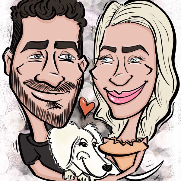 Personalised Caricature/Colour/Caricature Portrait/Digital Drawing/Drawing From Photo/Custom Gift/Colour Drawing/quirky/Unique