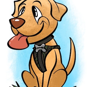Personalised Pet Caricature/Colour/Caricature Pet Portrait/Digital Drawing/Drawing From Photo/Custom Dog Gift/Colour Drawing/quirky/Unique