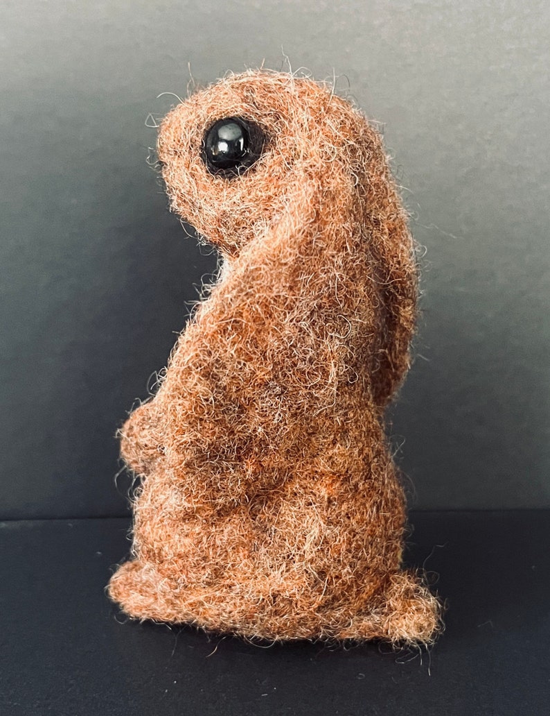 Fabric Art Lop Eared Bunny Rabbit Needle Felted Wool Handmade Easter ...