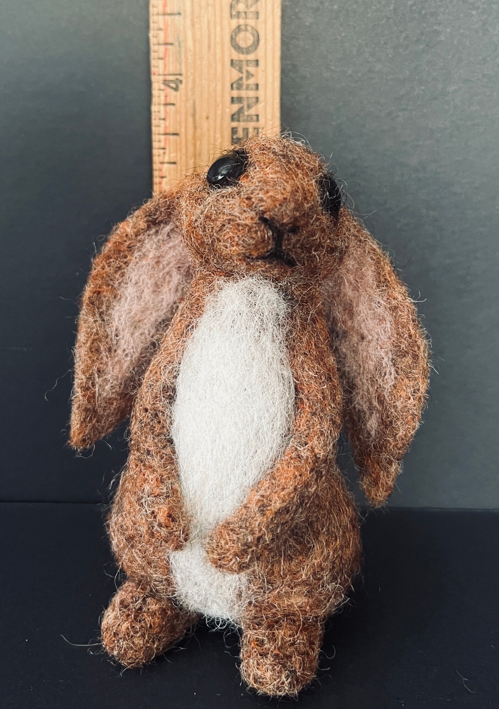 Fabric Art Lop Eared Bunny Rabbit Needle Felted Wool Handmade - Etsy