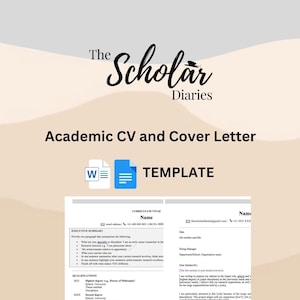 Plantilla de CV académico (Curriculum Vitae) y carta de presentación con ejemplos reales, instrucciones y consejos adicionales