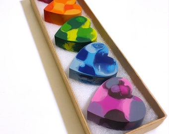 Heart Shaped Crayons (set of 6) - Valentine's Gift for Kids - Personalized Kids Valentine’s Day Crayons - Kids Birthday Gift - Party Favors