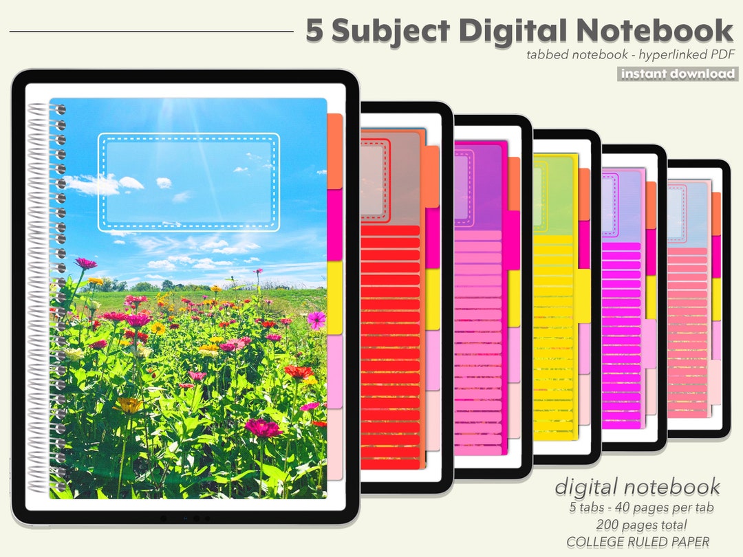 Hyperlinked Digital Notebook for Students, Travel Lovers | 200 Page 5 ...