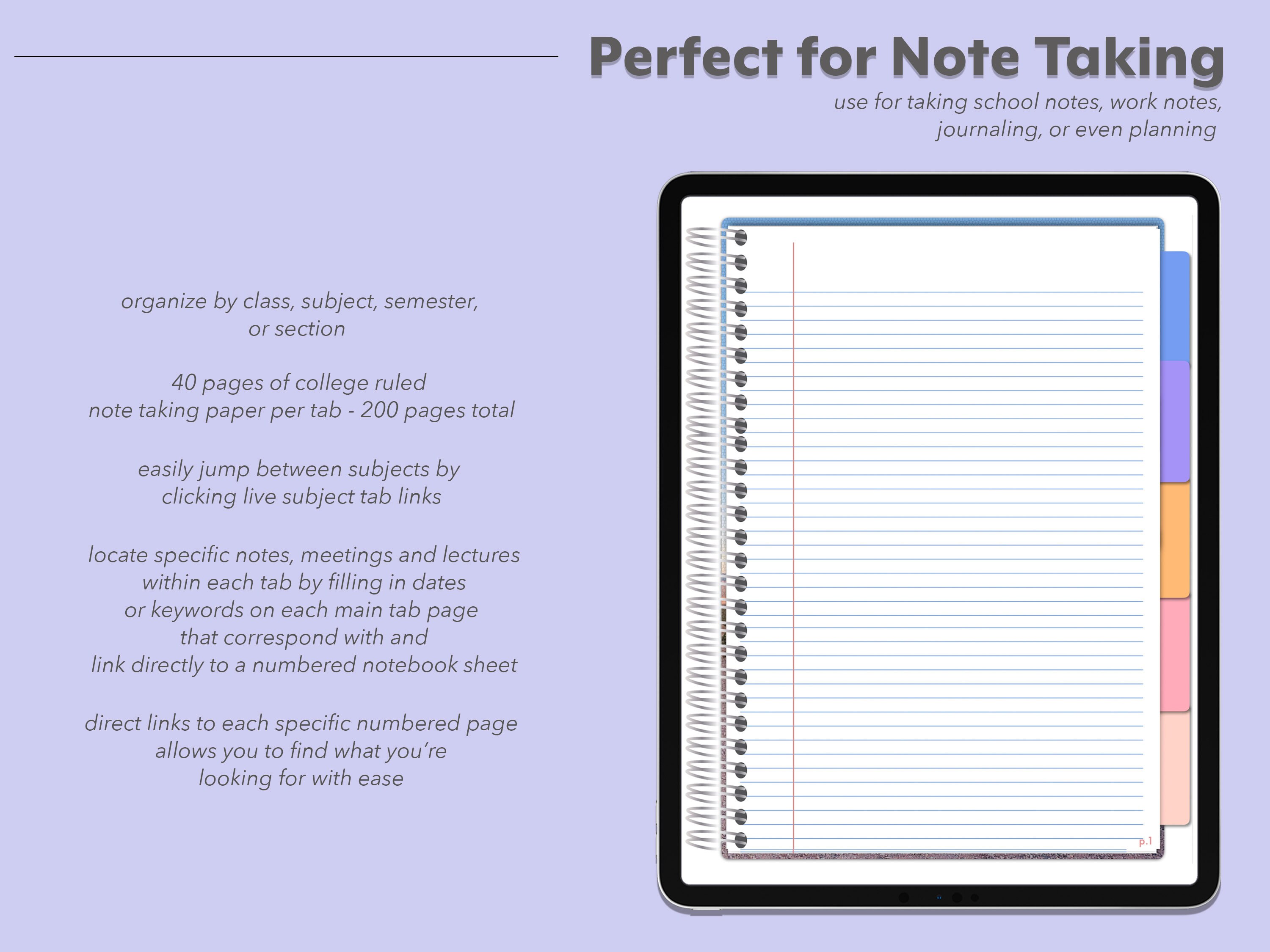 Hyperlinked Digital Notebook for Students, Travel Lovers | 200 Page 5 ...