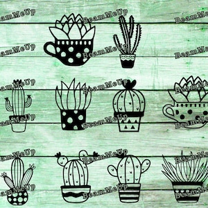DIGITAL FILE Cactus Succulent Designs SVG Dfx Ai