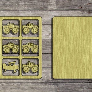 DIGITAL FILE Laser Cut Trucks and Planes Tic Tac Toe SVG Dfx Ai
