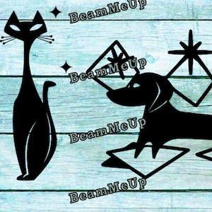 DIGITAL FILE Mid Century Pets Designs SVG Dfx Ai