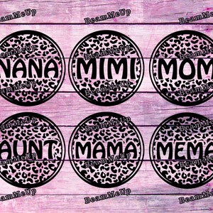 DIGITAL FILE Cheetah Print Mom Grandma Aunt Charm Designs SVG Dfx Ai