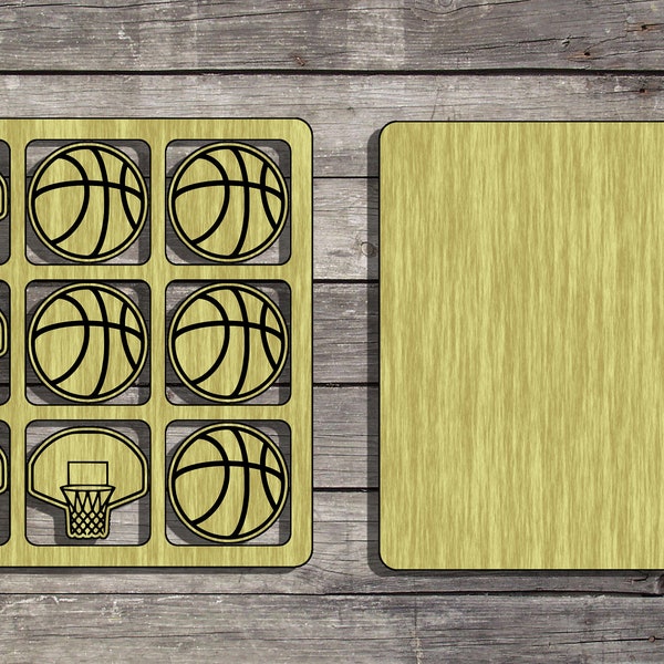 DIGITAL FILE Laser Cut Basketball Tic Tac Toe SVG Dfx Ai