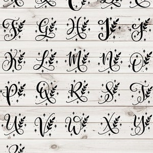 DIGITALE DATEI Monogramm Blatt Designs SVG Dfx Ai