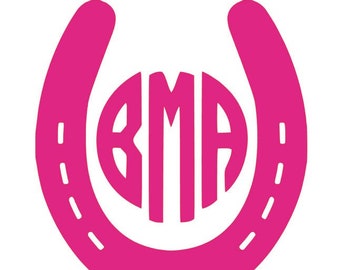 Horseshoe Monogram Vinyl Decal