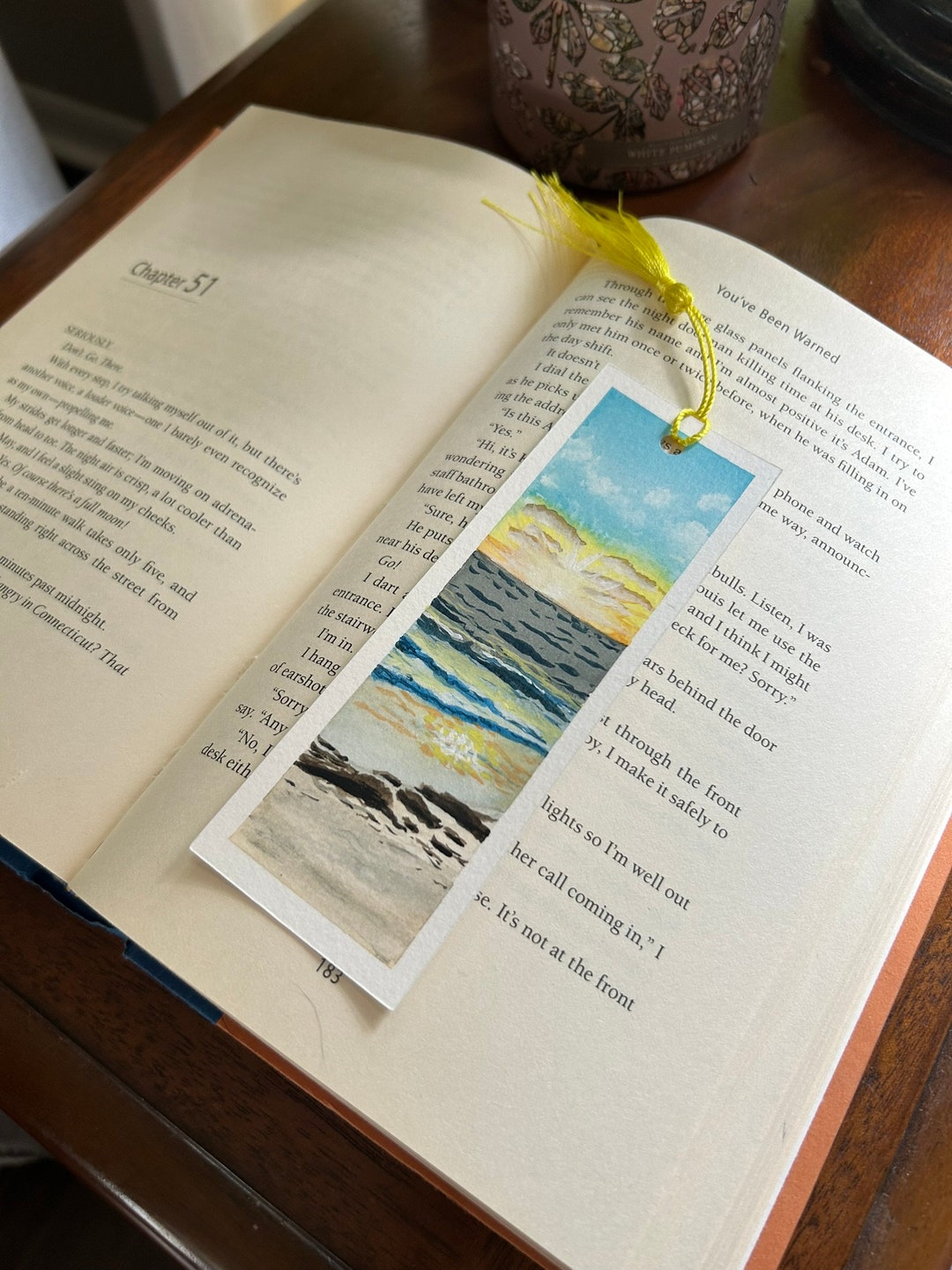 Beach Ocean With Beach Grass Bookmark I Handpainted Bookmark - Etsy