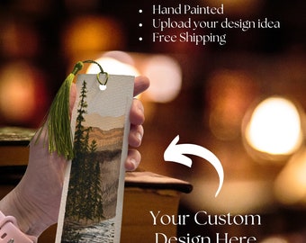 Custom Watercolor Bookmark – Hand-Painted Arches Paper, Personalized Gift