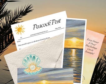 Peacock Post Mail Club - Monthly Snail Mail Art Prints - May Edition “Sunset theme”