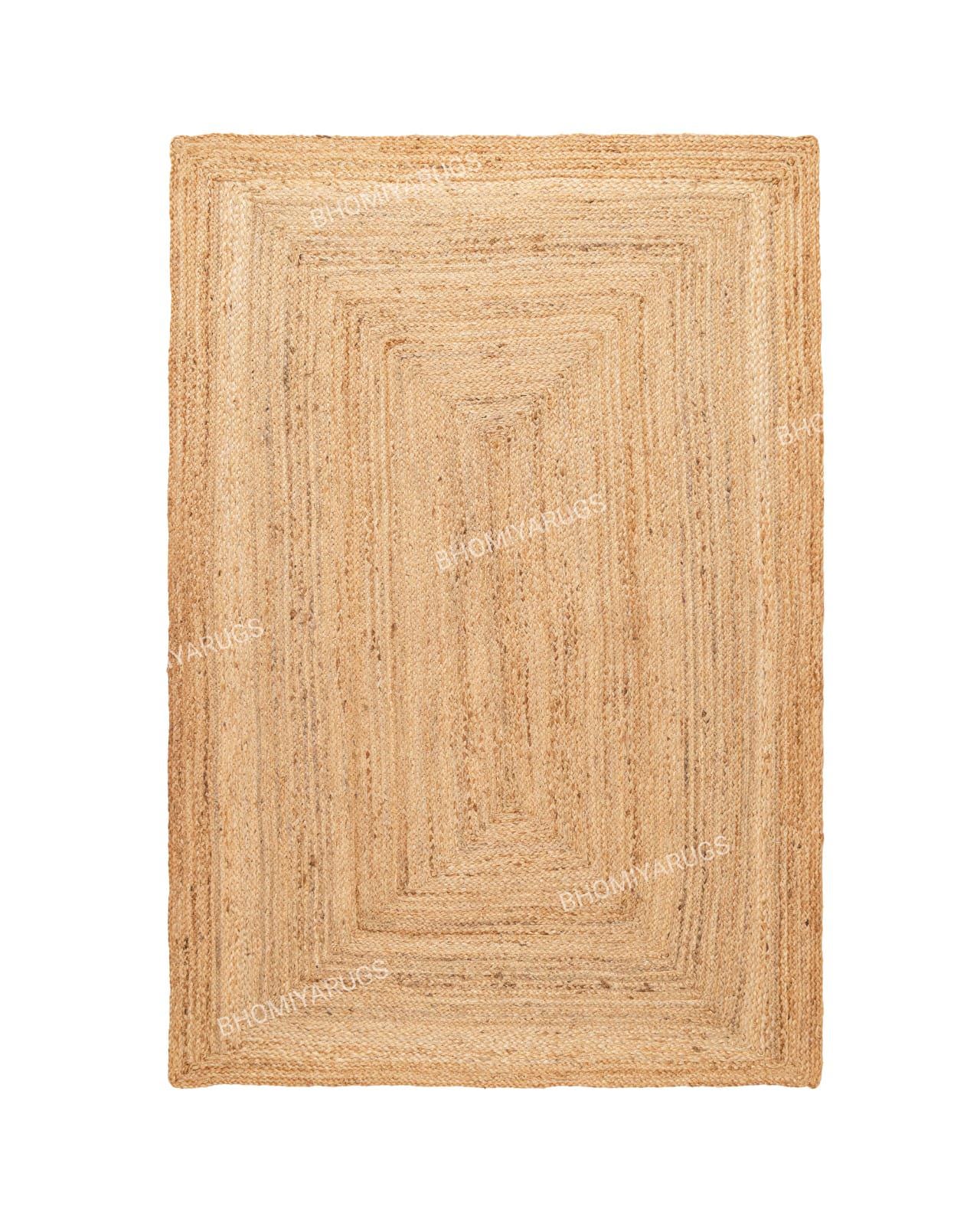 Natural Jute Rug - Jute Braided Rug, Bohemian Jute Rug, Rectangular Jute Rug, Boho Decor Rug, Jute Area Rug, Square Jute rug Custom Size Rug