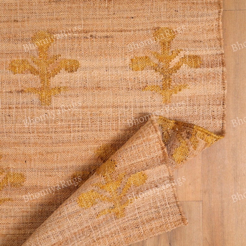 Handgefertigter Teppich aus Jute und Baumwolle im Boho-Stil Bild 1