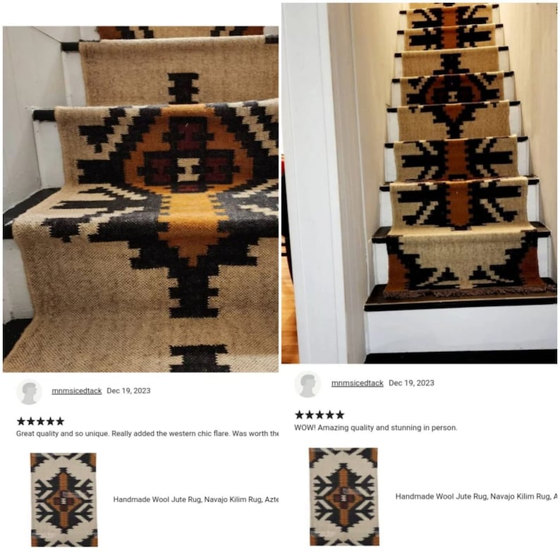 Handmade Wool Jute Rug, Navajo Kilim Rug, Aztec Rug, Accent Rug ...